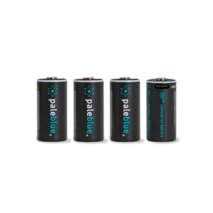 Pale Blue USB-C Rechargeable CR123A Batteries 4 Pack - 4x Lithium Ion CR123A battery + 2-in-1 USB-C charging cable > Power & Lighting > Batteries & Chargers > 9V Batteries - NZ DEPOT