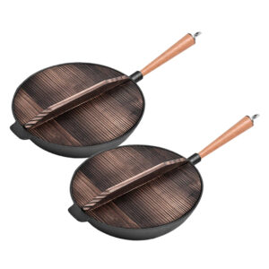 SOGA 2X 31cm Commercial Cast Iron Wok FryPan Fry Pan, Home & Living, Kitchen & Dining, Cookware, Frying Pans, ,  - NZ DEPOT 1