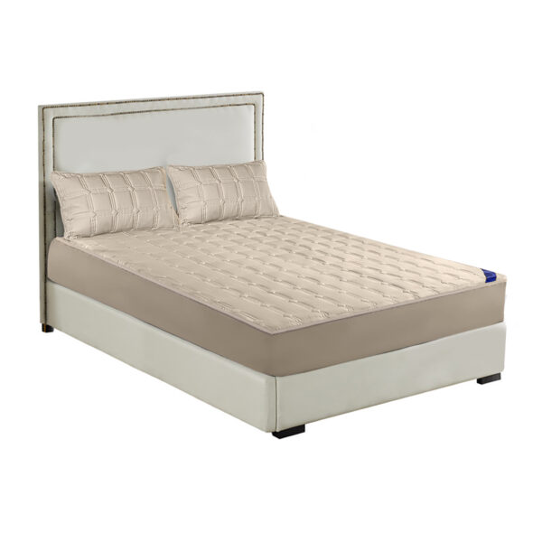 SOGA Beige 183cm Wide Mattress Cover Thick Quilted Stretchable Bed Spread Sheet Protector with Pillow Covers, Home & Living>Bedroom>Bedding>Mattress Protectors, Underlays & Toppers, , , , ,  - NZ DEPOT 1