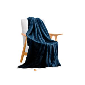 SOGA Throw Blanket Warm Cozy Double Sided Thick Flannel Coverlet Fleece Bed Sofa Comforter Dark Blue, Home, Bed Linen, Throws And Blankets, Blankets,  - NZ DEPOT 1