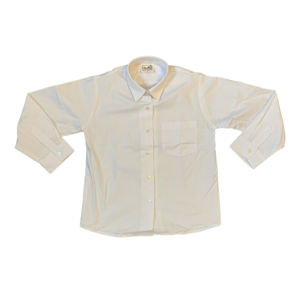 3061-W Blouse LS Pleated Regular Collar - White - 10 - Miltan Uniform Range