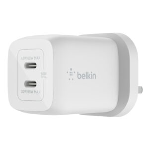 Belkin BoostCharge 65W Dual USB-C GaN Wall Charger -White > Power & Lighting > Power Boards & Adapters > USB Wall Chargers & Desktop Chargers - NZ DEPOT
