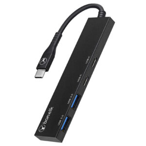 Bonelk Long-Life USB-C 4-in-1 Multiport Slim Hub ( Black) > PC Peripherals & Accessories > USB Hubs > USB-C Hubs - NZ DEPOT