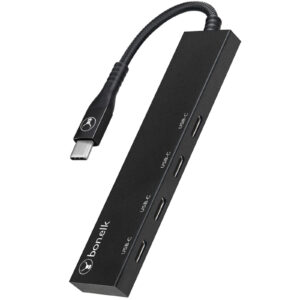 Bonelk Long Life USB C to 4 Port USB C 3.0 Slim Hub Black PC Peripherals AccessoriesUSB HubsUSB C Hubs NZDEPOT - NZ DEPOT