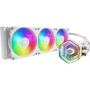 Cooler Master MasterLiquid 360 Atmos White 360mm Water Cooling A RGB with Crystal Clear Cover Support LGA1700 LGA1200 LGA1151 LGA1150 LGA1155 LGA1156 AM5 AM4PC PartsCoolingAiO Water Cooling NZDEPOT - NZ DEPOT