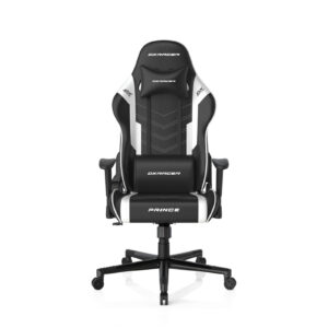 DXRacer Prince Series P132 Gaming Chair - Black White > Printing