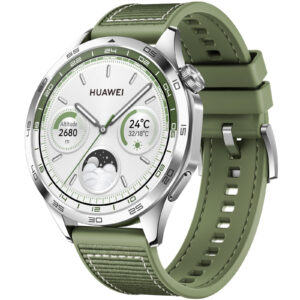 Huawei Watch GT 4 46mm Smart Watch - Green with Stainless Steel Case and Green Woven Strap > Phones & Accessories > Smart Watches & Fitness Watches > Fitness Watches & Activity Trackers - NZ DEPOT