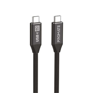 Promate PRIMELINKC40 2M 2M USB C Thunderbolt Cable. Supports 40Gps 240W PD. Supports Up to 8k 60Hz DurableLong Life Fabric PVC. Black Colour.PC Peripherals AccessoriesCablesThunderbolt Cables NZDEPOT - NZ DEPOT