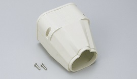 Toyo Ivory Trunking End Socket - 80 mm - Toyo Ducting & Accessories