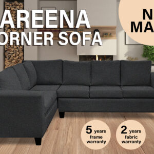 DS NZ made Kareena corner sofa Vish black (Ashlee)