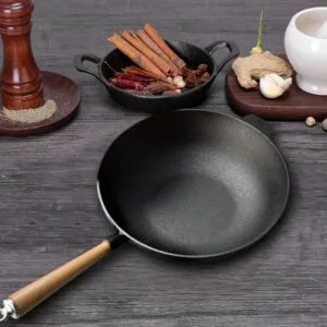 Buy SOGA 31cm Commercial Cast Iron Wok Round Bottom FryPan Home Cooking Skillet Online - Home & Living/Kitchen & Dining/Cookware/Frying Pans - 2 - NZ Depot Free Shipping