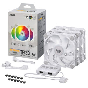 ASUS TUF GAMING TF120 ARGB 3IN1 WHITE 3x 120MM ARGB 4-pin PWM fan for PC cases radiators or CPU cooling > PC Parts > Cooling > Case Fans - NZ DEPOT