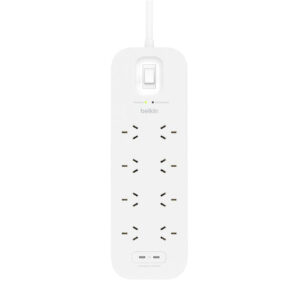 Belkin 8 Outlet Surge Protector With Dual USB-C 30W PPS Charging port -2m Cord ( 2024 Model ) White > Power & Lighting > Power Boards & Adapters > Power Boa