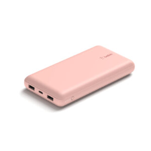 Belkin BoostCharge 20K Power Bank with  two 12W USB-A ports and one 15W USB-C port - Pink > Power & Lighting > Power Banks >  - NZ DEPOT