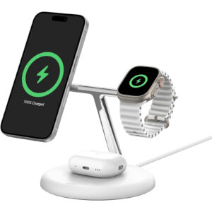 Belkin BoostCharge Pro 3-in-1 Magnetic Wireless Charging Stand with Qi2 15W - White > Phones & Accessories > Other Mobile Phone Accessories > Wireless Charg