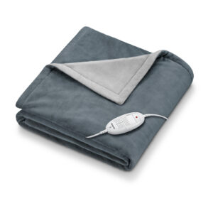 Beurer HD75DG Cosy heated overblanket (Dark Grey) with fleece fibre surface keeps you nice and cosy on the sofa or in your bedroom.Automatic switch-off after approx.