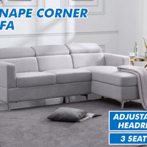 Canape Corner Sofa Light Grey