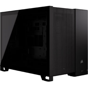 Corsair 2500D Airflow Black MATX  Gaming Case Tempered Glass CPU Cooler Support Upto 180mm GPU Support Upto 400mm 360mm Radiator Supported 4x PCI (4 vertical with ac
