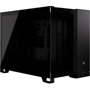 Corsair 2500X Black MATX  Gaming Case Tempered Glass CPU Cooler Support Upto 180mm GPU Support Upto 400mm 360mm Radiator Supported 4x PCI (4 vertical with accessory)