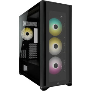 Corsair iCUE 7000X RGB Black ATX Full Tower Gaming Case Tempered Glass CPU Cooler Supports Upto 190mm GPU Supports Upto 450mm 8 3 (Vertical) PCI 480mm Radiator Suppo