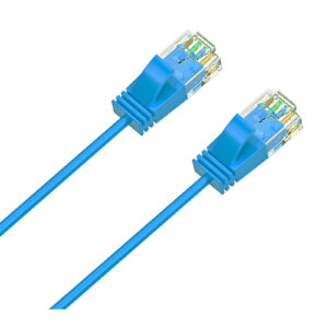 Cruxtec 0.5m Ultra Slim Cat6A Ethernet Cable - Blue Color > PC Peripherals > Cables > Network & Telephone Cables - NZ DEPOT