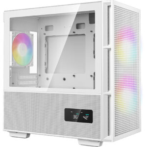 DEEPCOOL CH360 DIGITAL ARGB White Mini Tower for ITX mATX Tempered Glass 2 x 140mm 1 X120mm ARGB Fans Pre-Installed CPU Cooler Support Upto 165mm GPU Support Upto 32