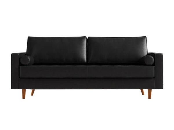 Ds Gyllene 3 Seater Black Faux Leather