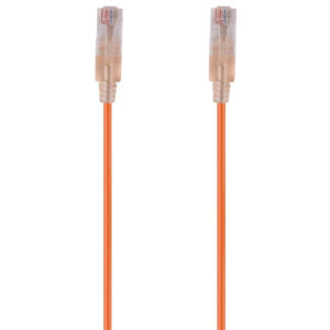 Dynamix 1.25m Cat6A 10G Orange Ultra-Slim Component Level UTP Patch Lead(30AWG)withRJ45UnshieldedGold Plated Connectors. Supports PoE IEEE 802.3af (15.4W). > PC P