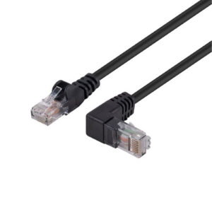 Dynamix 5m Cat6 Black UTP Right Angled Patch Lead250MHz(T568ASpecification)24AWGStrainReliefSnaglessPVC Moulding with Unshielded Gold Plate Connector. > PC Periph