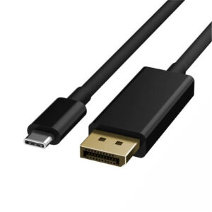 Dynamix C-USBCDP12-1M 1m USB-C to DisplayPort1.2 Cable. Supports 4K 60Hz UHD(3840x2160).BidirectionalSupportsHDRHDCP2.2 Supports 7.1 Surround Sound Plug & Play Black