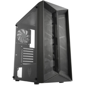 FSP CMT211A Black ATX Tower Case 4 x 120mm Fan Pre-installed CPU Cooler Support Upto 160mm GPU Support Upto 320mm 7x PCI Slot 240mm Radiator Supported Front I/O: 2x