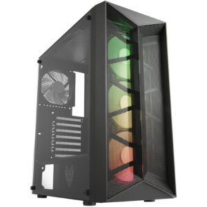 FSP CMT211A Black ATX Tower Case 4 x 120mm Fan Pre-installed CPU Cooler Support Upto 160mm GPU Support Upto 320mm 7x PCI Slot 240mm Radiator Supported Front I/O: 2x