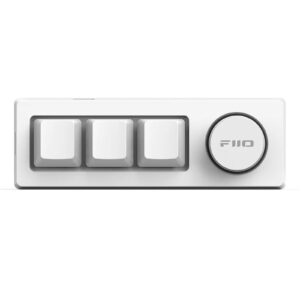 FiiO KB1K Mechanical USB Multimedia Keypad & Music Remote - White - 3x programmable media keys   volume knob - RGB lights - Dual USB-C ports - Hot-swappable Kailh BO