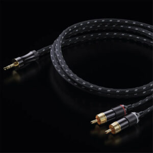 FiiO LR-3.5A 1M Dual RCA Male to 3.5mm Male Analog Audio Cable - All-aluminium alloy construction - Premium braided finish - For active speakers stereos component sy