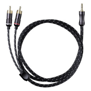 FiiO LR-3.5A 1M Dual RCA Male to 3.5mm Male Analog Audio Cable - All-aluminium alloy construction - Premium braided finish - For active speakers stereos component sy