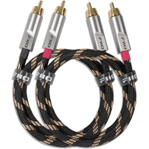 FiiO LR-RCA4L 1.5M Dual RCA Male-to-Male Analog Audio Cable - All-aluminium alloy construction - Premium braided finish - For active speakers stereos component syste