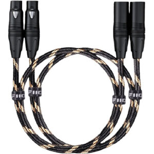 FiiO LX-XLR4L 1.5M 3-pin XLR male to XLR female Analog Audio Cable (2-pack) - Gold-plated Neutrik plugs - Premium braided finish - For microphones mixers consoles DA