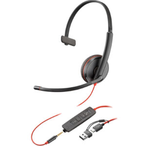HP Poly Blackwire 3215 USB-C/A/3.5mm Wired On-Ear Headset Mono - UC Certified > PC Peripherals > Headsets > Business Headsets - NZ DEPOT