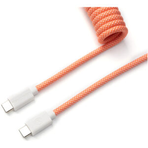 Keychron Coiled USB-C Straight Aviator Cable - Pink Orange > PC Peripherals > Keyboards > Keyboard Accessories - NZ DEPOT