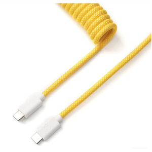 Keychron Coiled USB-C Straight Aviator Cable - Yellow > PC Peripherals > Keyboards > Keyboard Accessories - NZ DEPOT