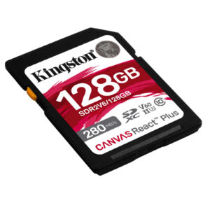 Kingston 128GB SDR2 V60 UHS-II Canvas React Plus V60 SD memory Card UHS-II U3 V60 up to 280MB/s read and 100MB/s write for DSLRs mirrorless cameras and 4K video prod