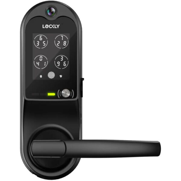 Lockly Vision Latch Built-in Video Doorbell PIN Genie Digital Keypad Matte Black - Auto Locking - Mobile App Control - Voice control - RFID Card and E-key > Smart
