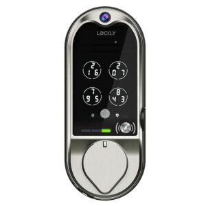 Lockly Vision Smart Lock with Video Doorbell Deadbolt Fingerprint Bluetooth Passcode Patent Satin Nickel Finish (Wi-Fi Bridge and Door Sensor Included) > Smart Ho