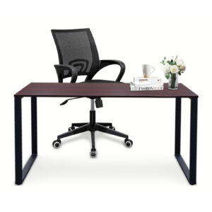 Miro GF156-12-m23 Mahogany M23/Black Office Table 1200*600*750mm > Printing Scanning & Office > Furniture > Desks - NZ DEPOT