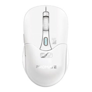 Promate Rechargeable Wireless Mouse with BT & RF Connectivity. 800/1200/1600Dpi. Built-in500mAhBattery. Range Up to 10m. 50cm Charging Cable. USB-C Port. 6x Fully Fu