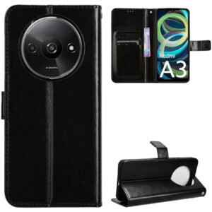 Redmi A3 (2024)   Flip Wallet Case - Black > Phones & Accessories > Mobile Phone Cases > Xiaomi Cases - NZ DEPOT