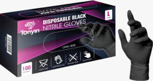 Tonyin Disposable Black Nitrile Gloves L Size 45407542182147 Nz Depot - Nz Depot