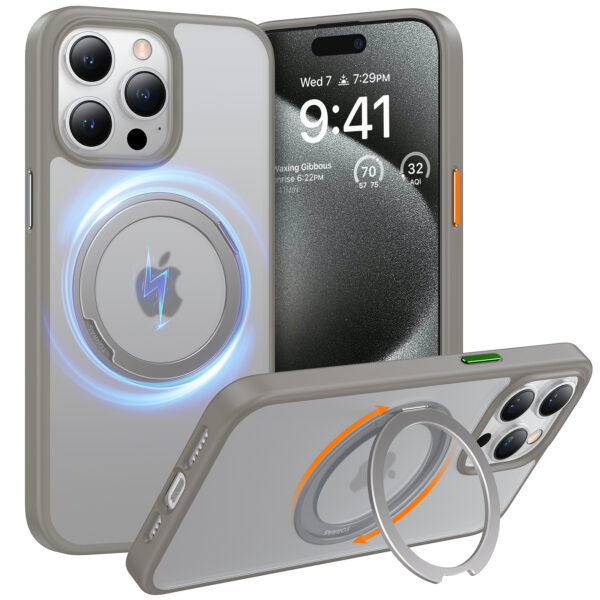 Torras iPhone 15 Pro Max (6.7") UPRO Ostand Pro Case - Titanium Grey > Phones & Accessories > Mobile Phone Cases > Apple Cases - NZ DEPOT