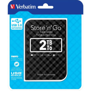 Verbatim Store n Go 53195 2TB Portable External HDD - Black > PC Peripherals > External Storage > Portable HDDs - NZ DEPOT
