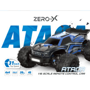 Zero-X 1:16 Blue & Black ATACA 4 x 4 Top Speed 31km/h Remote Car 2.4GHz 45m Range > Toys Hobbies & STEM > RC Toys > Cars - NZ DEPOT